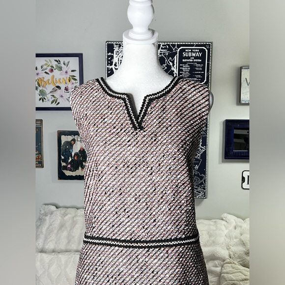 Talbots Darling Fall/Winter Tweed Split-Neck Sheath Dress - Picture 4 of 11